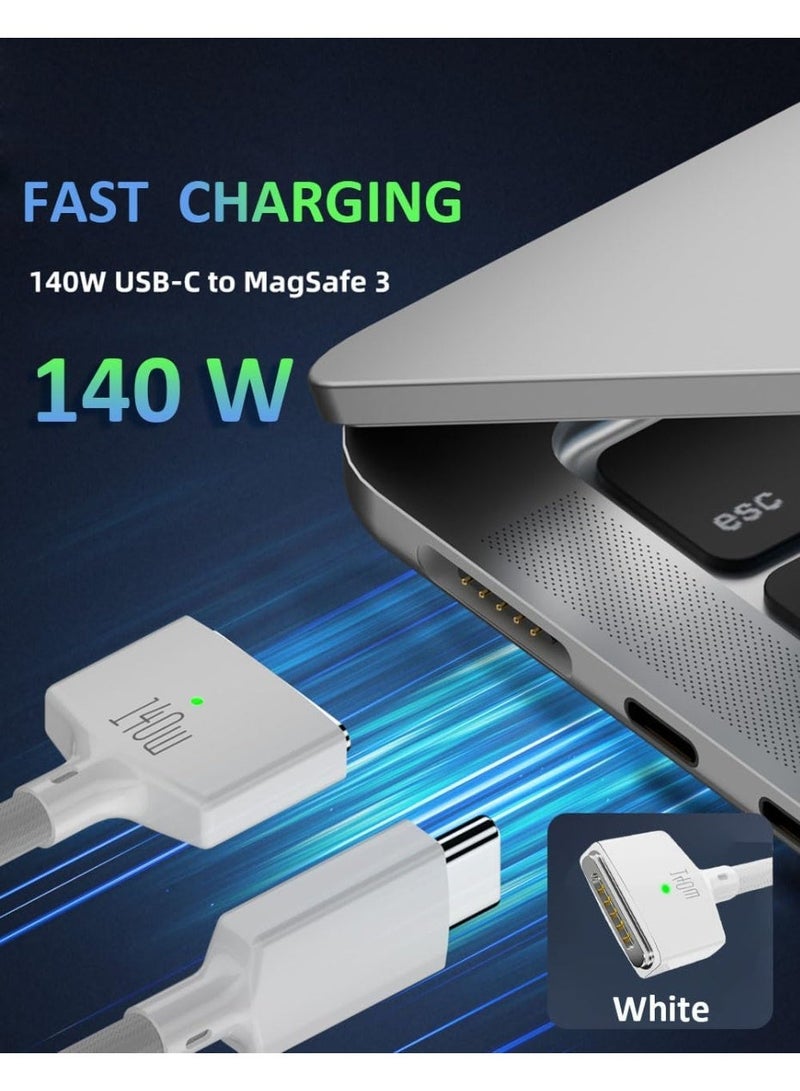 M.A&F's كابل USB C إلى مغناطيسي 3، شحن سريع 140 واط PD بطول 2م، متوافق مع كابل شحن Magsafe 3 لجهاز MacBook Pro 2024 M3 Pro و Max، MacBook Air 2022 M2، MacBook Pro 2023 M2 Pro - Image 5
